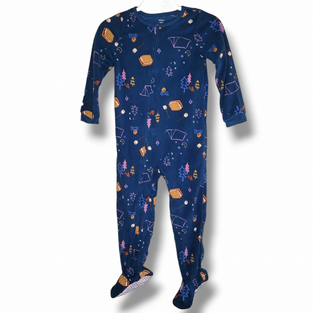 Carter's Girls "S'mores"  Footed Fleece Sleeper Pajamas Size 6/6A